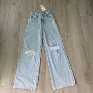 High rise,wide leg,and full length jeans from Zara